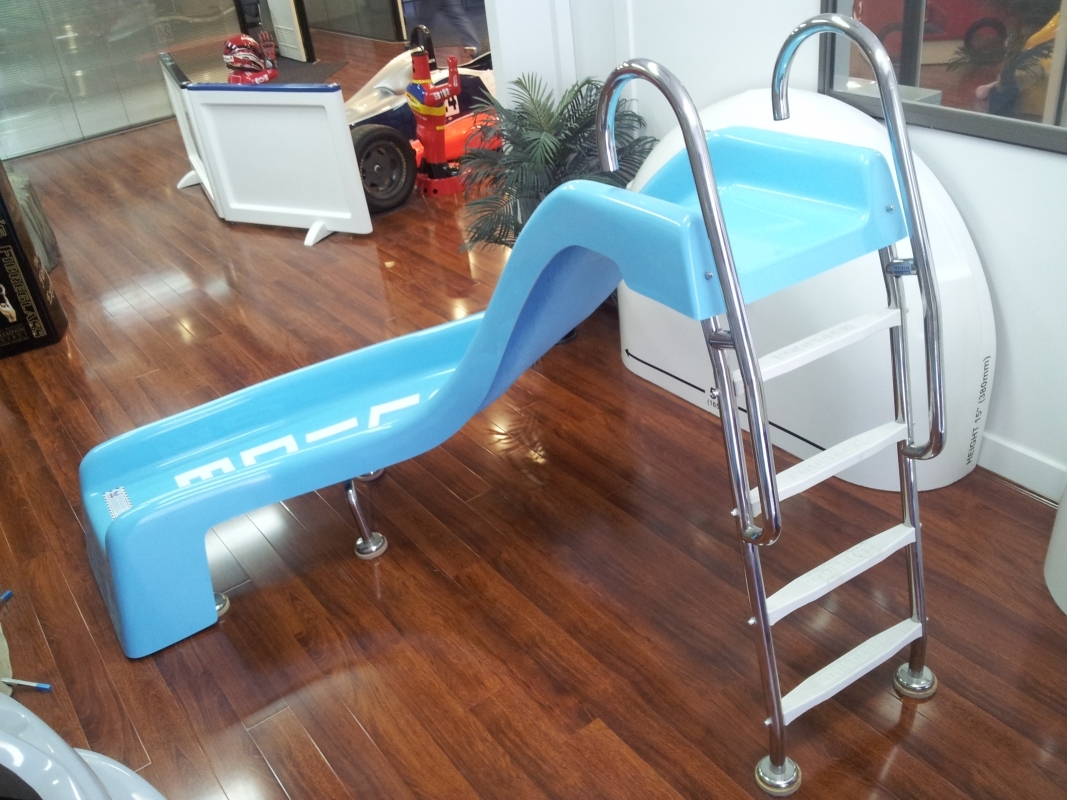 above ground pool deck slide